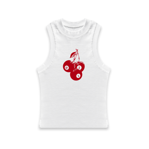 "SPIKED CHERRIES" Woman White Tank Top
